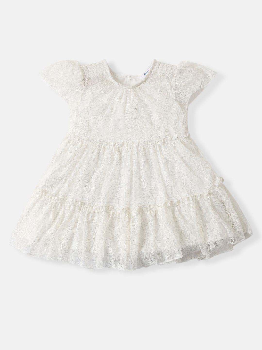 

Nauti Nati Girls' Tiered Lace Party Frock, White