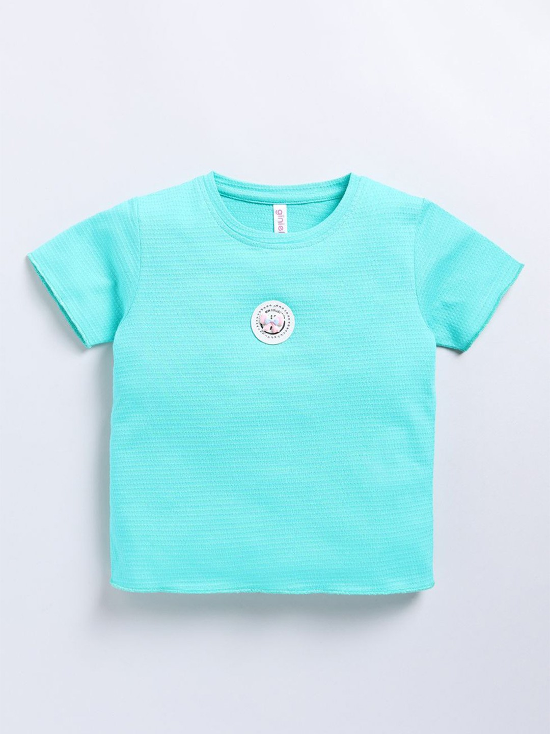 

Ginie Girls Solid Round Neck Cotton Top, Green