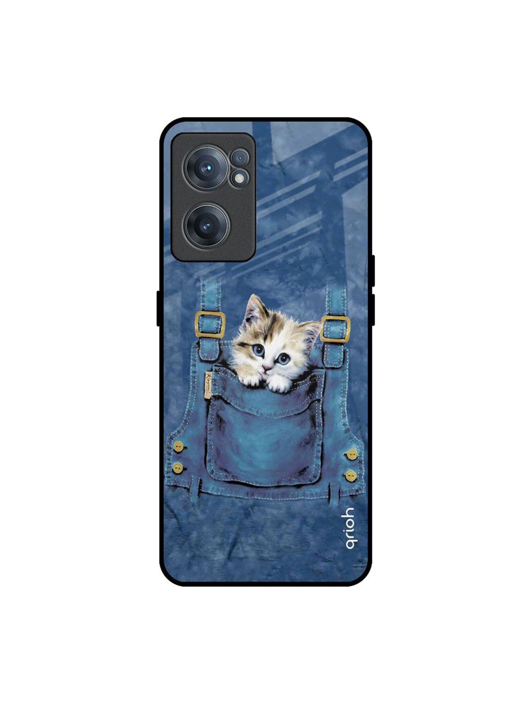 

QRIOH Kitty In Pocket Printed OnePlus Nord CE 2 Back Case, Blue