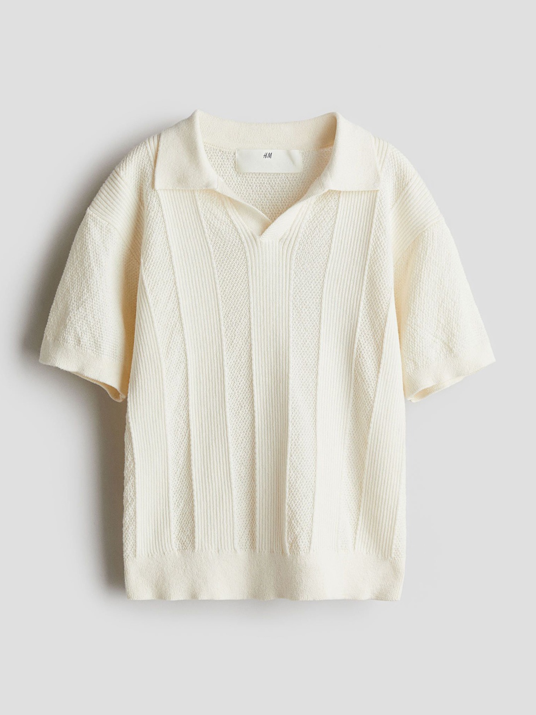 

H&M Knitted Polo Shirt, White