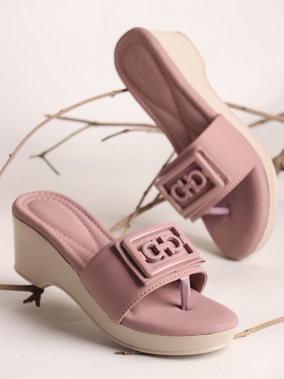 

CHINRAAG Women Open Toe Flats with Bows, Purple