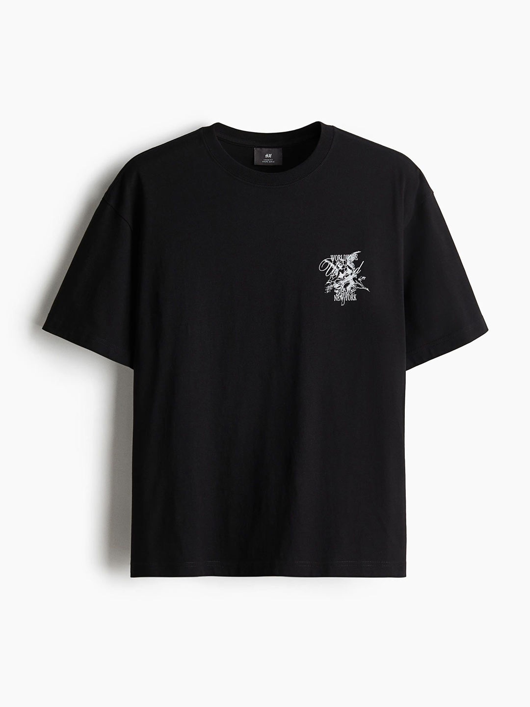 

H&M Loose Fit Printed T-Shirt, Black