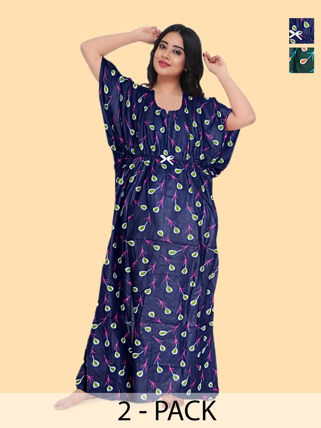

PR PINK ROYAL Printed Maxi Nightdress, Blue