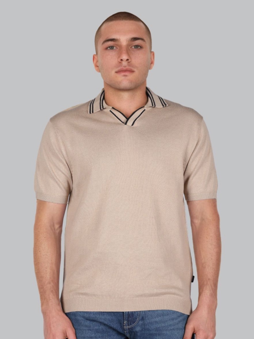 

Lee Men Regular Fit Solid Polo Collar Cotton T-shirt, Beige