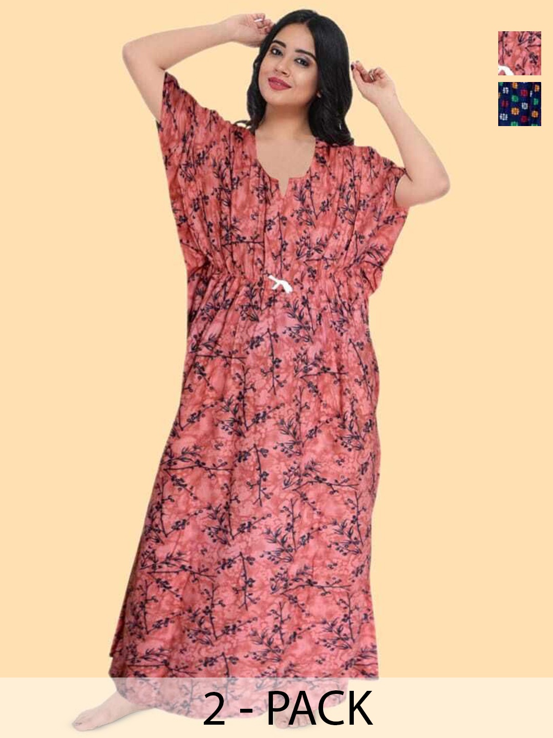 

PR PINK ROYAL Printed Maxi Nightdress, Orange