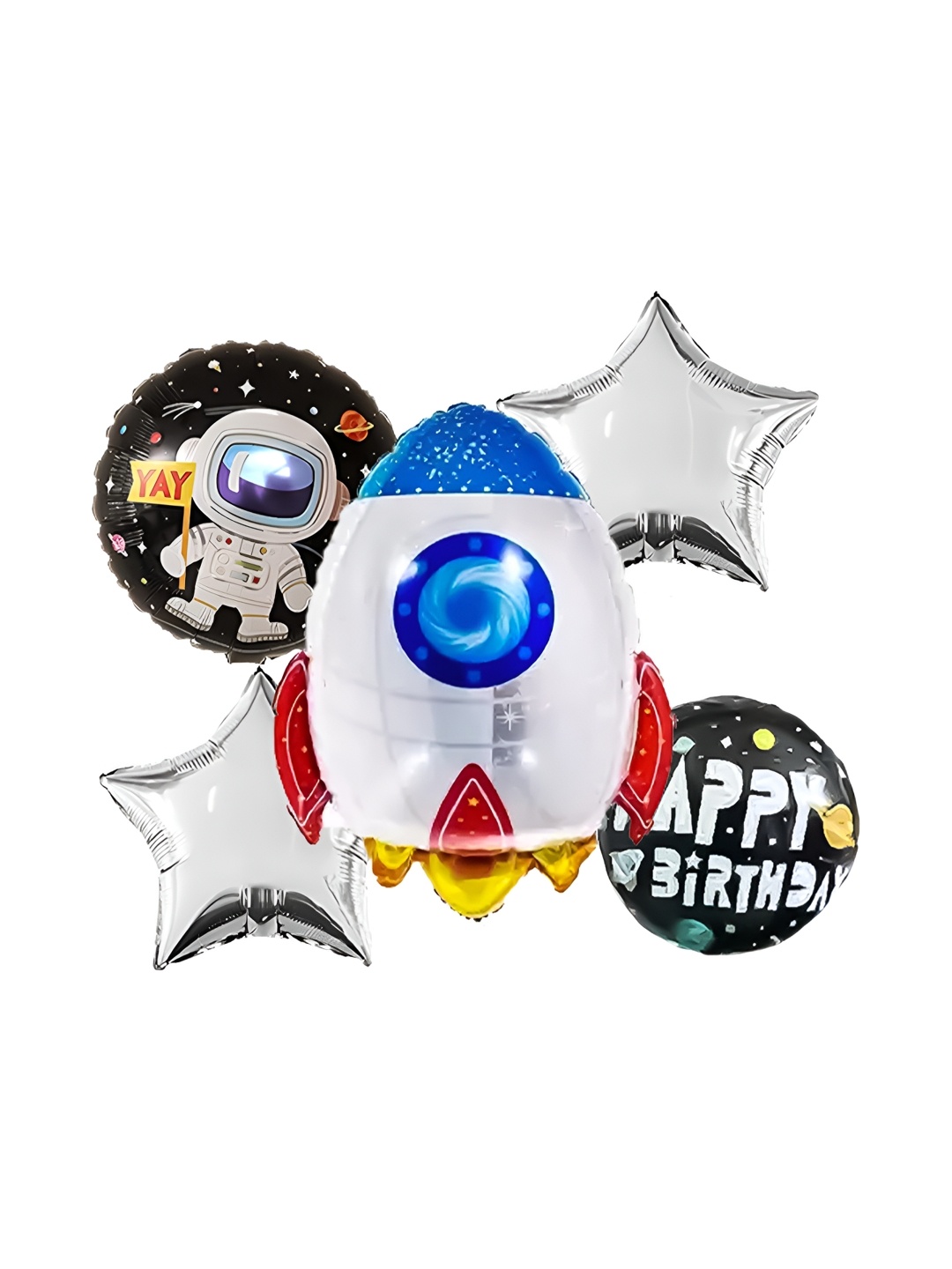 

Special You 5-Pcs White & Blue Rocket Theme Balloon Set