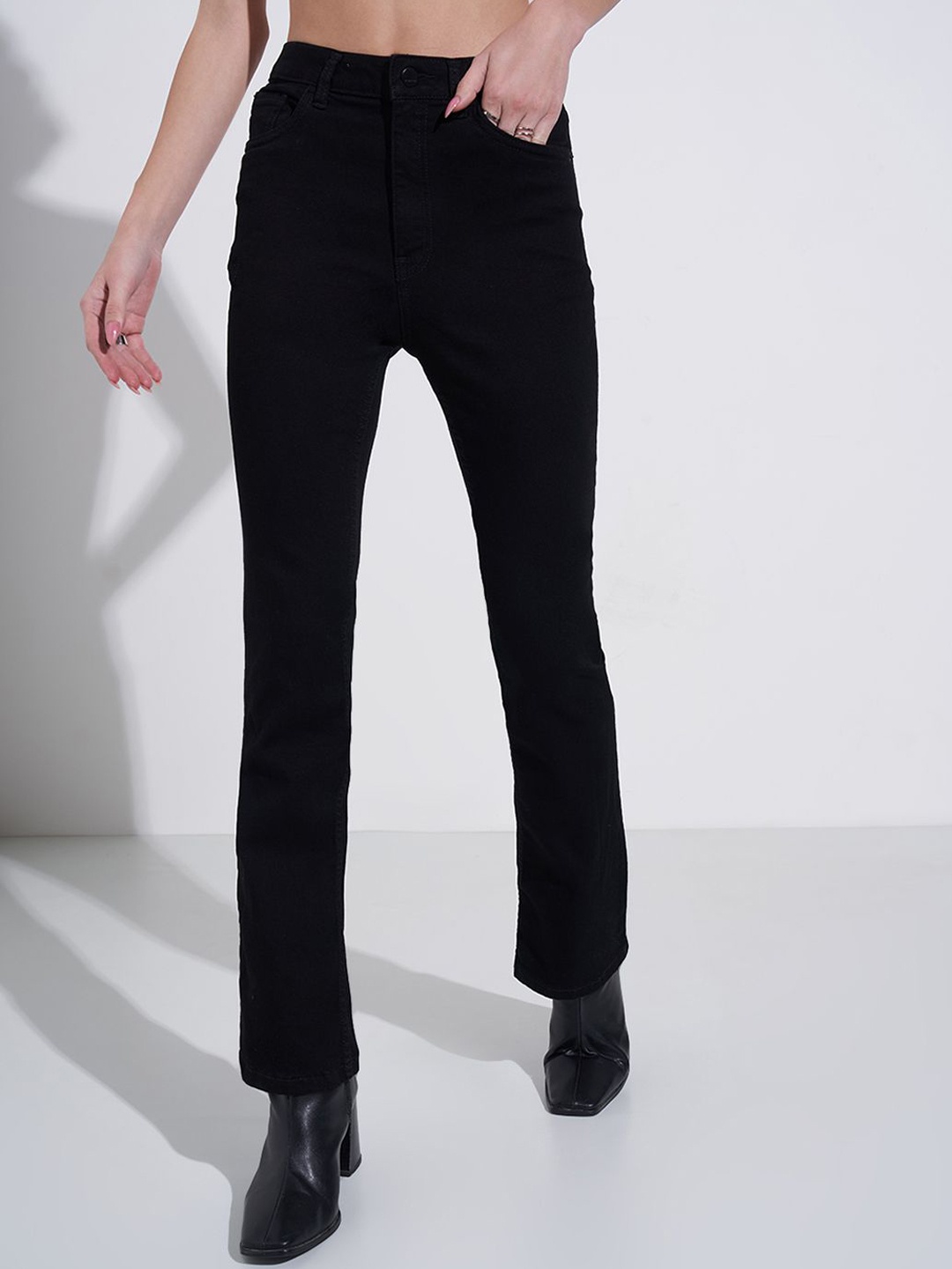 

SF JEANS by Pantaloons Women Flared High-Rise Jeans, Black