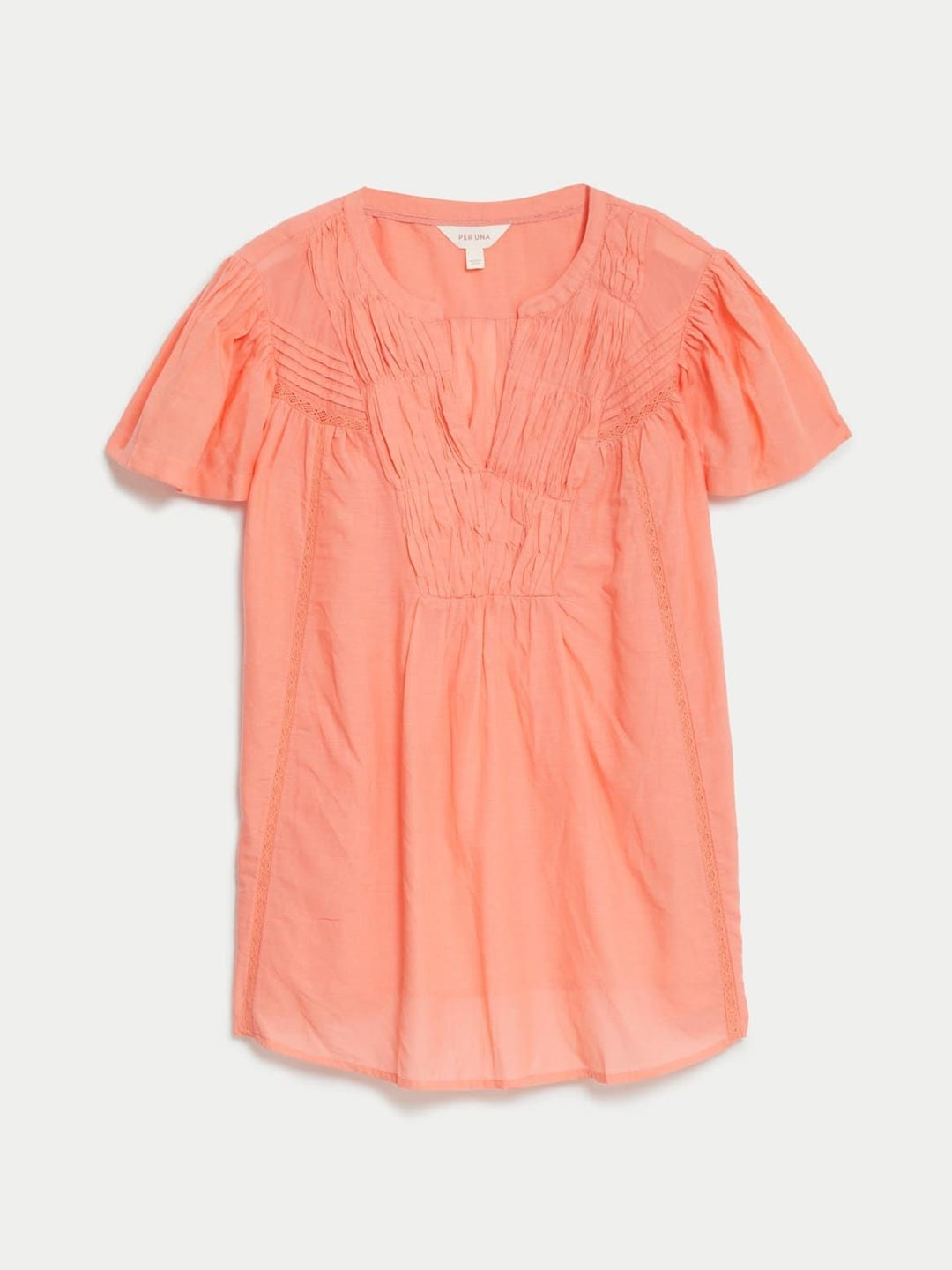 

Marks & Spencer Girls Mandarin Collar A-Line Top, Orange