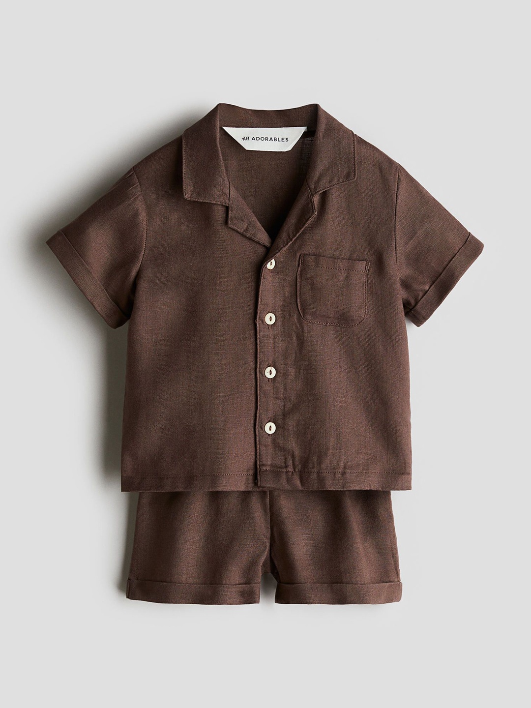 

H&M 2-Piece Linen Set, Brown