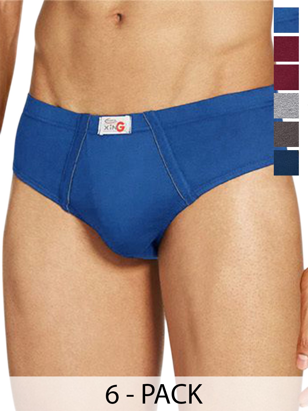 

Rupa Pack Of 6 Assorted Pure Cotton Basic Briefs - Frontline-Xing-Brief-IE-6--95