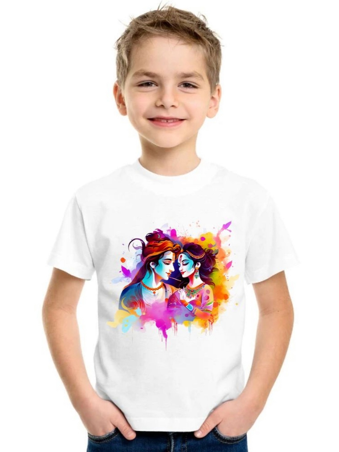 

SHUBHAM DESIGNER GALLERY Boys Graphic Printed Round Neck T-shirt, White