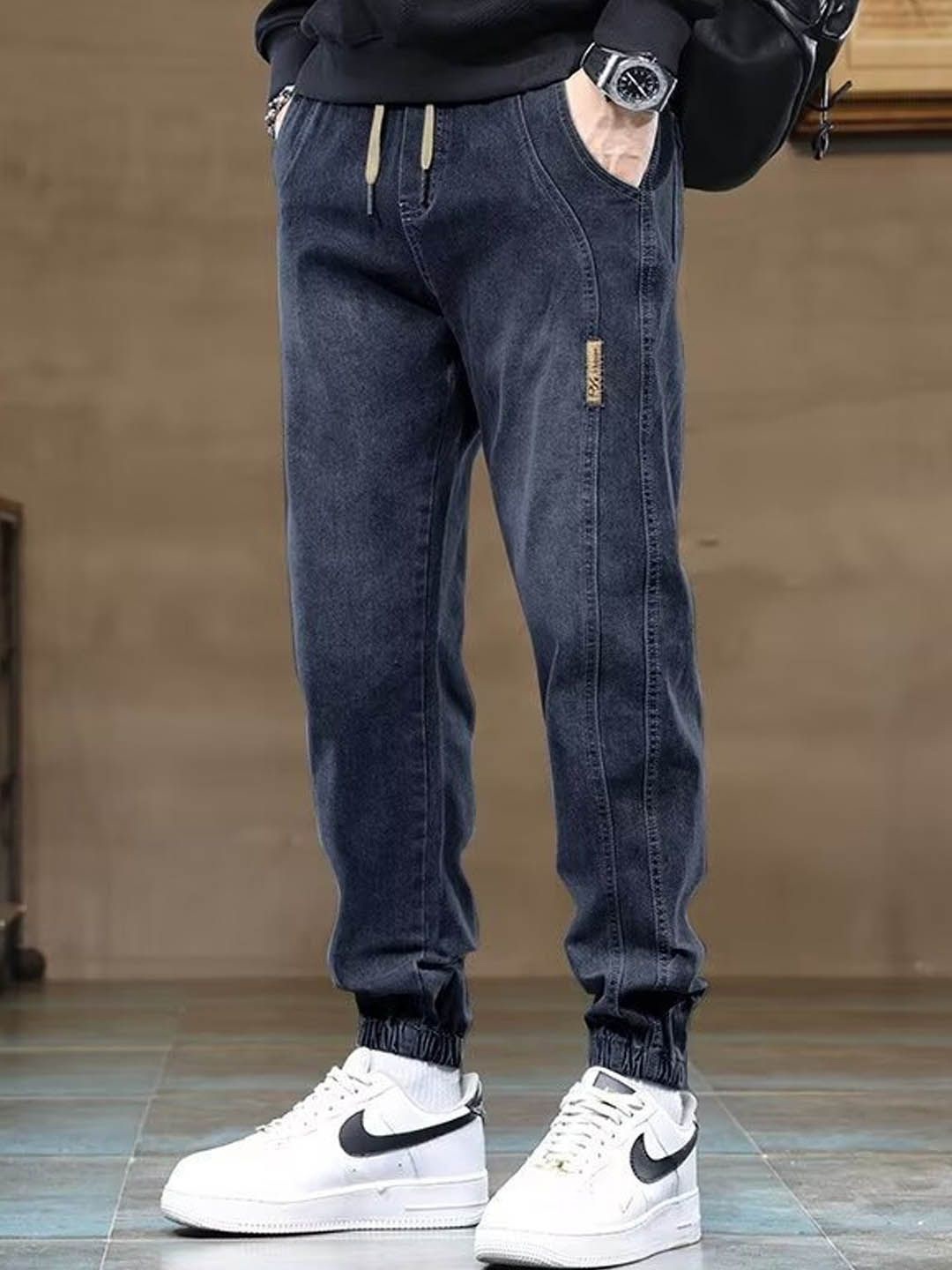 

StyleCast Men Regular Fit Mid-Rise Joggers, Blue