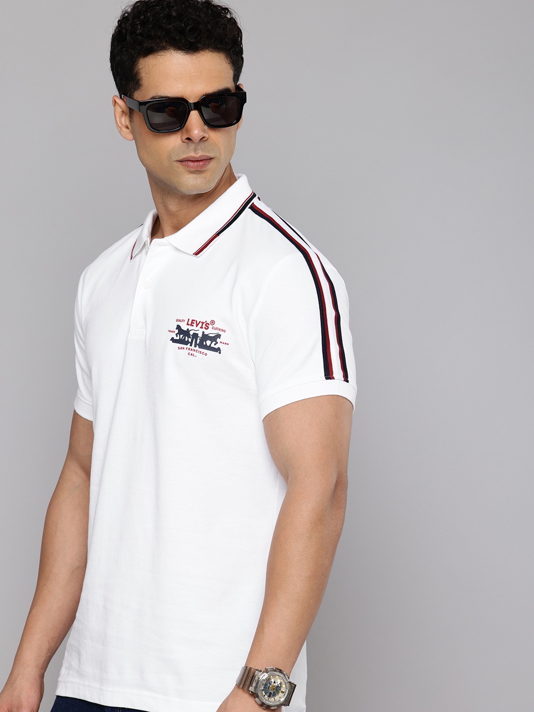 

Levis Polo Collar Slim Fit Pure Cotton T-shirt, White