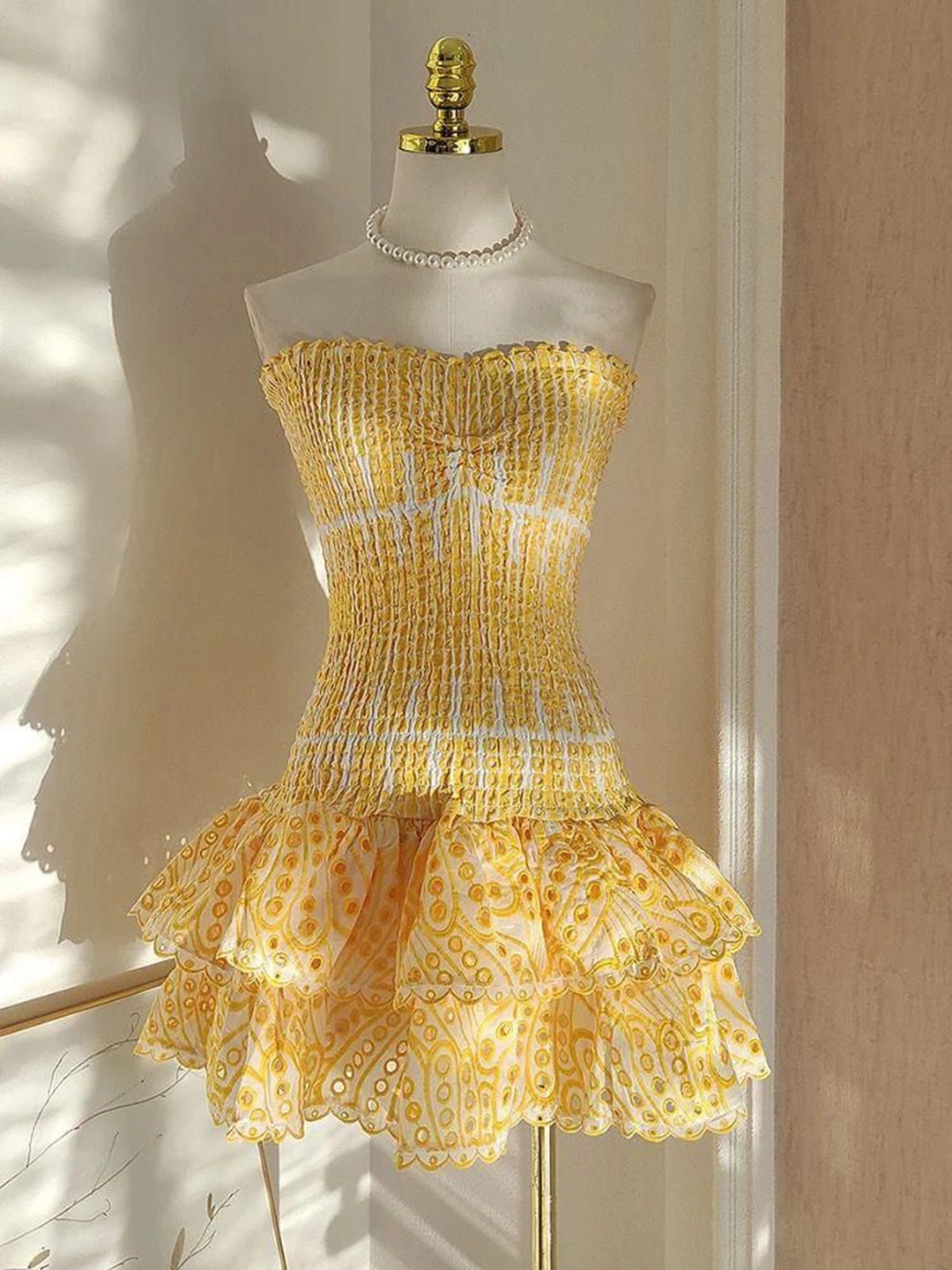 

Alamode By Akanksha Women Cotton Yellow Amalfi Luxe Summer Dress