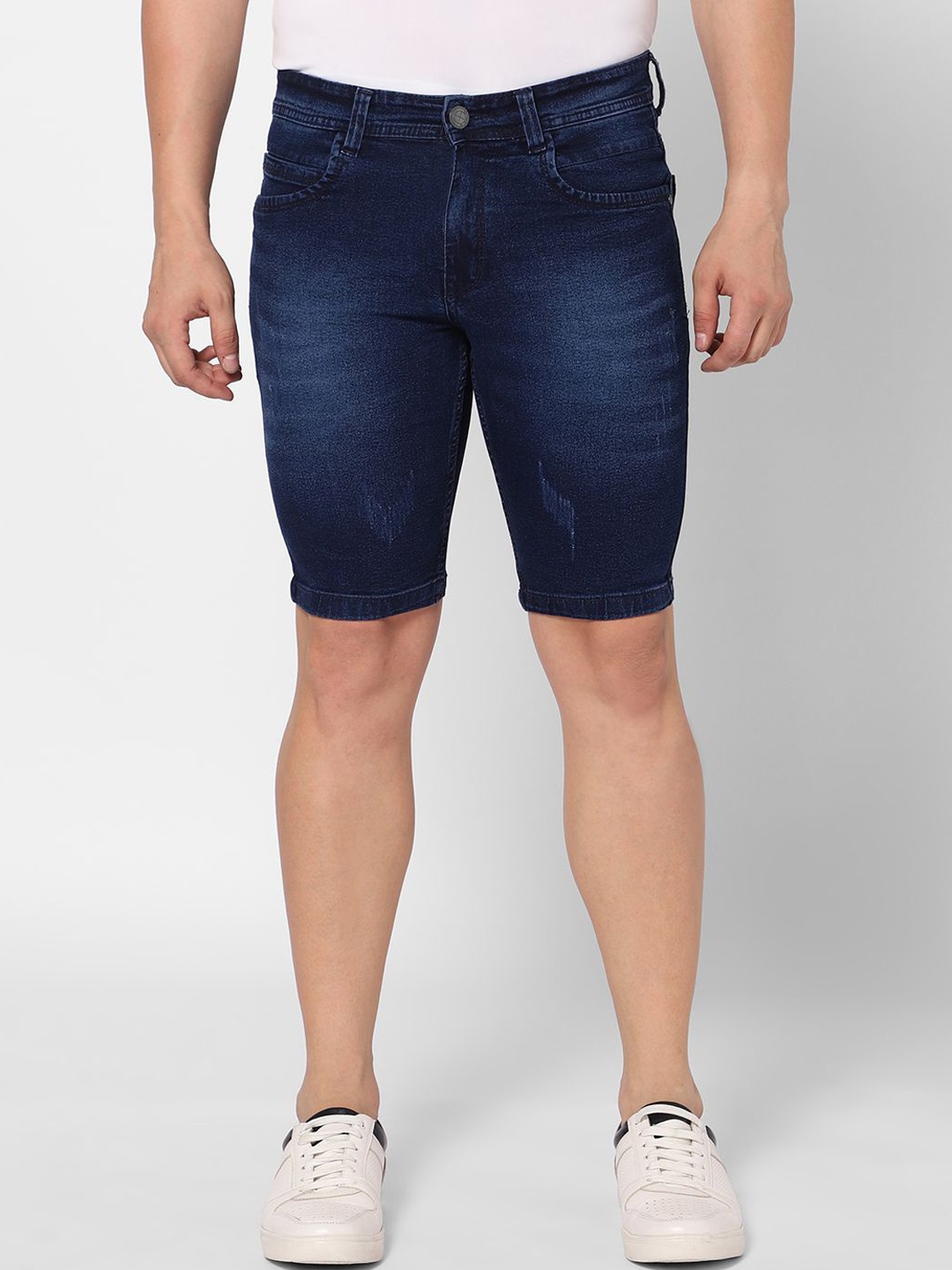 

TCI Men Regular Fit Denim Shorts, Navy blue
