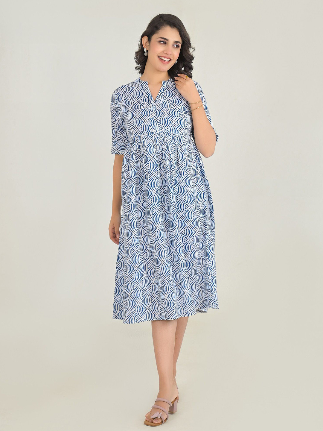 

Pahiya Printed A-Line Dresses, Blue