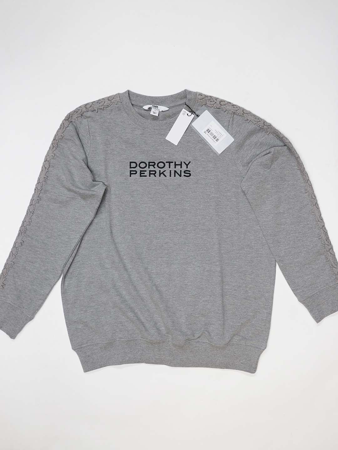 

DOROTHY PERKINS Brand Logo Embroidered Sweatshirt, Grey