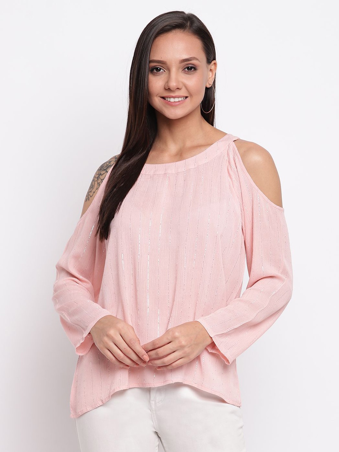 

DressBerry Cold-Shoulder Top, Pink