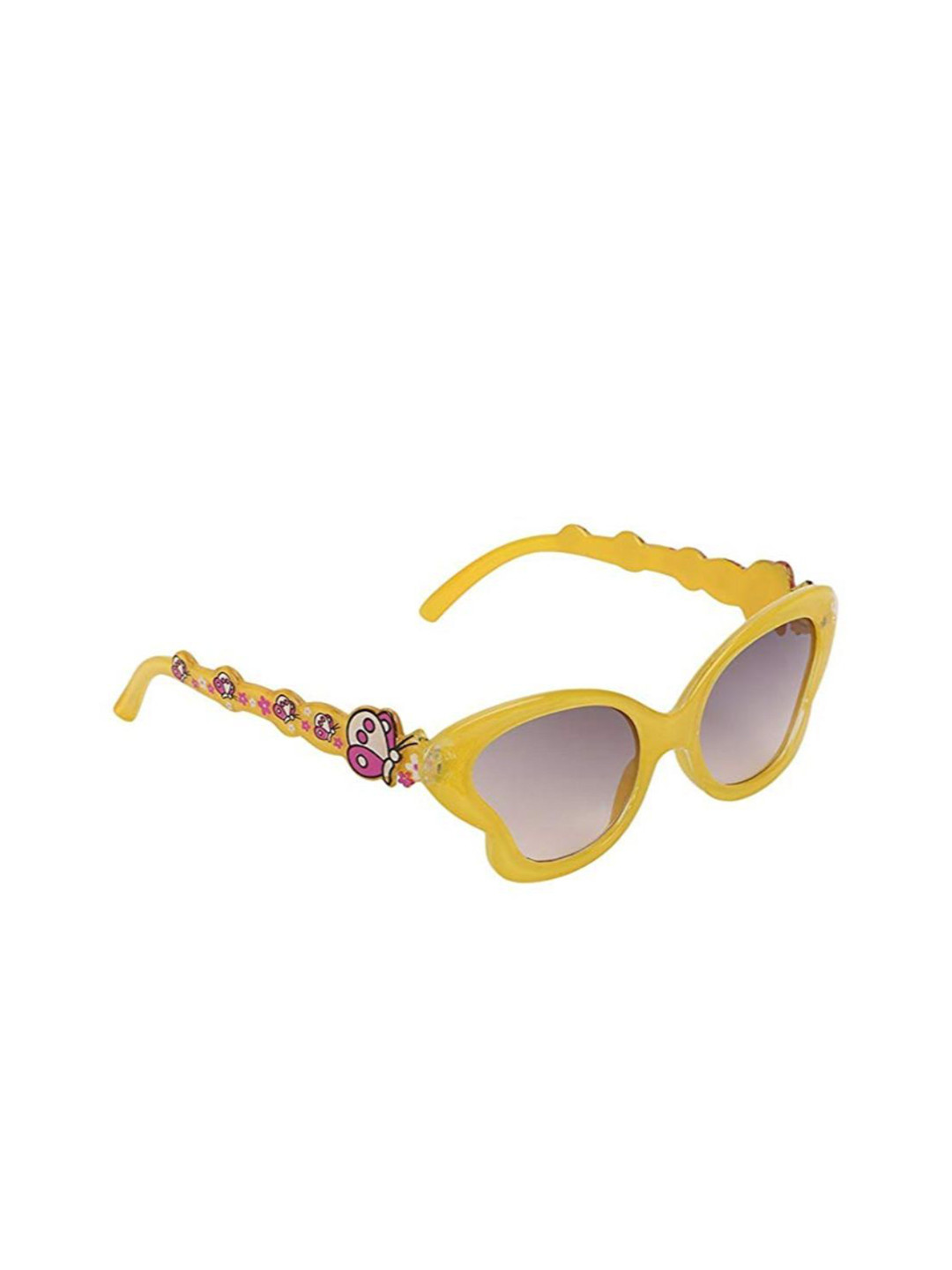 

SHOP FRENZY Kids Oversized Sunglasses with UV Protected Lens Yellow Butterfly sunglass, Black