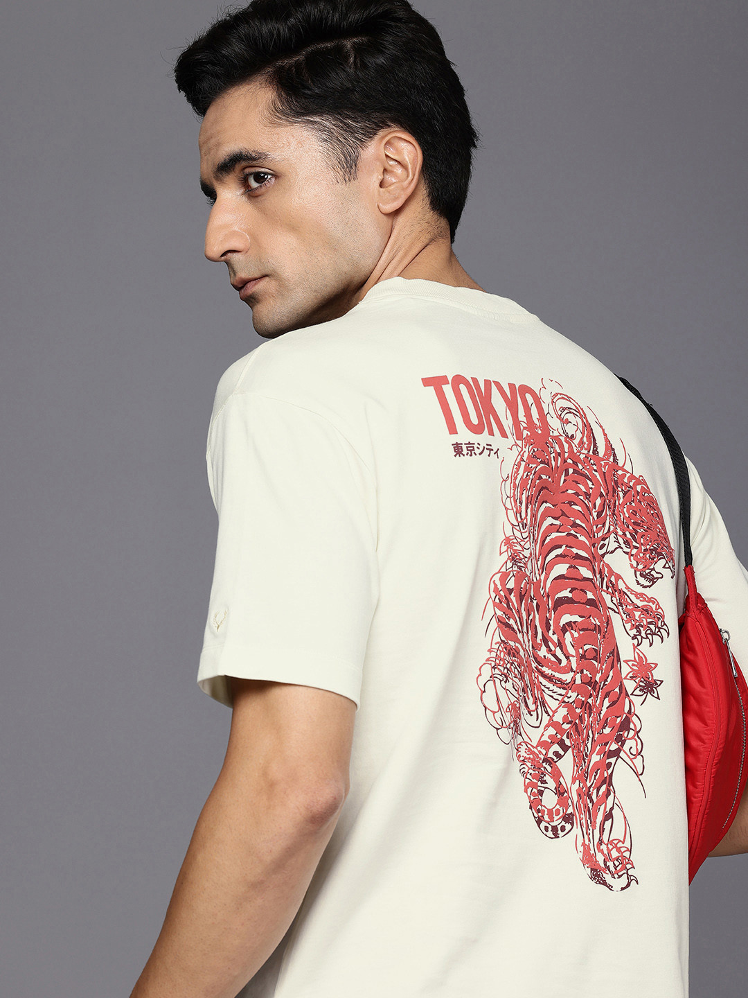 

Allen Solly Graphic Printed Pure Cotton T-shirt, Cream