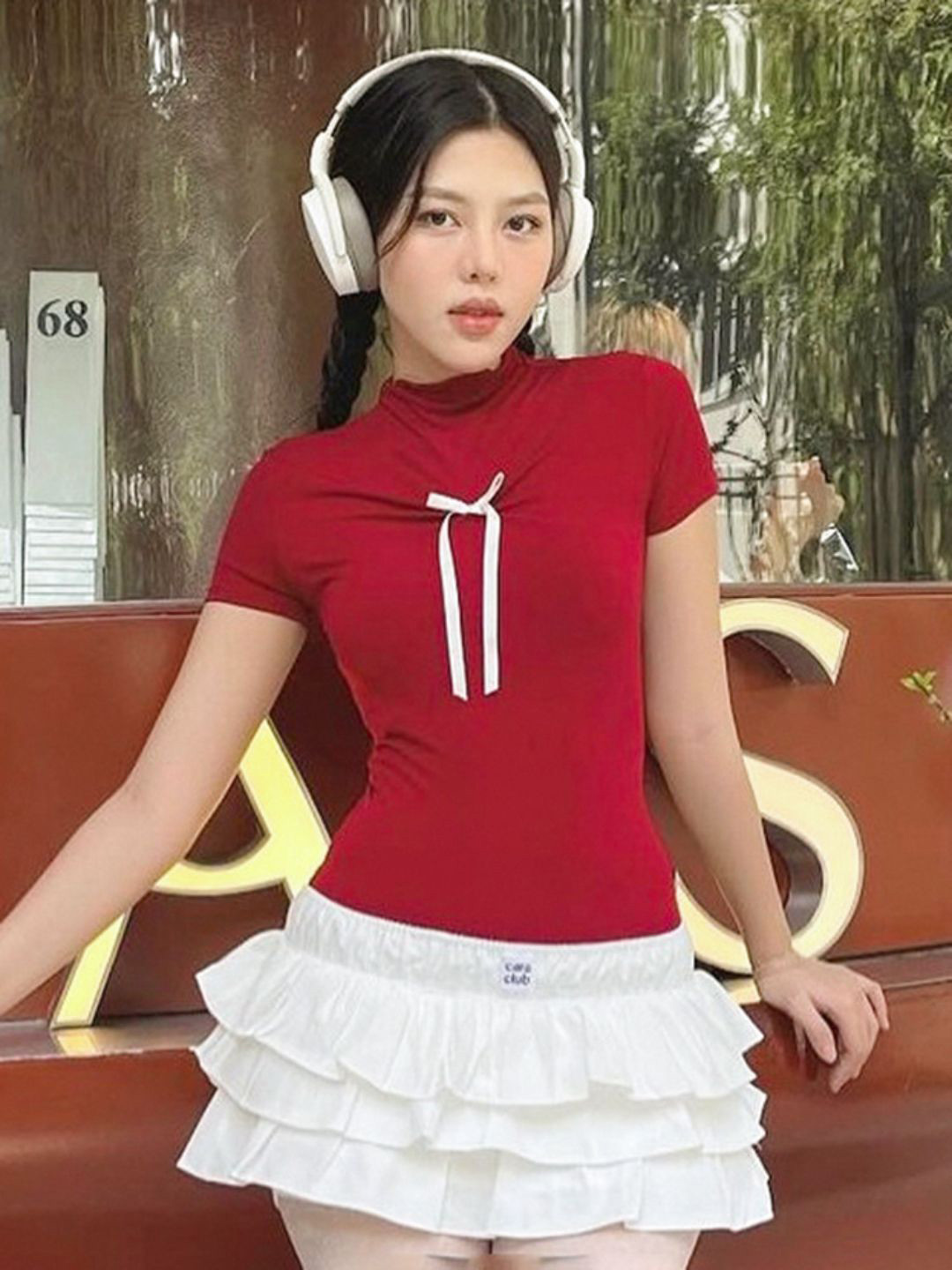 

StyleCast Women Round Neck Fitted Top, Red