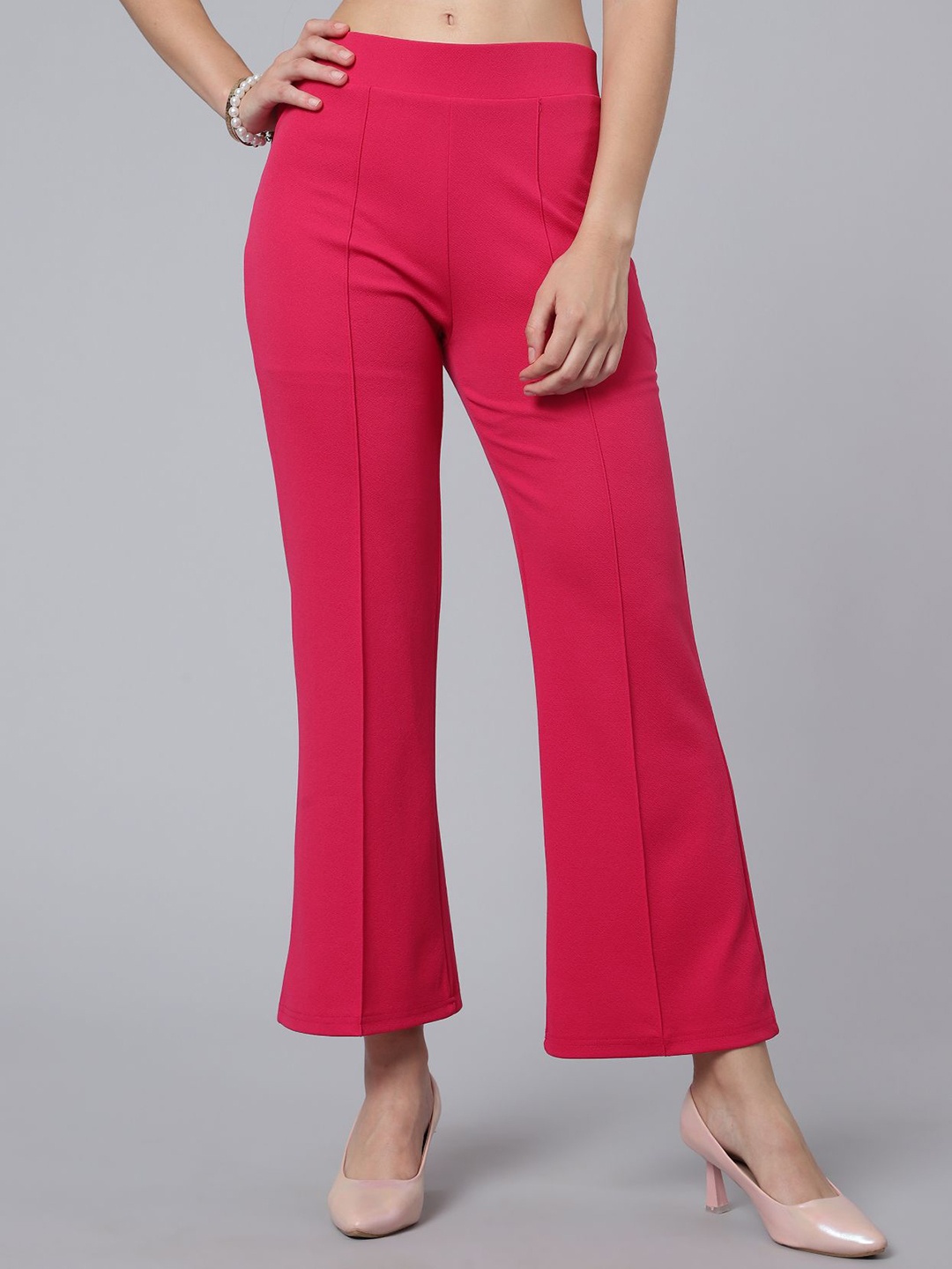 

Chemistry Women Classic High-Rise Wrinkle Free Trousers, Pink