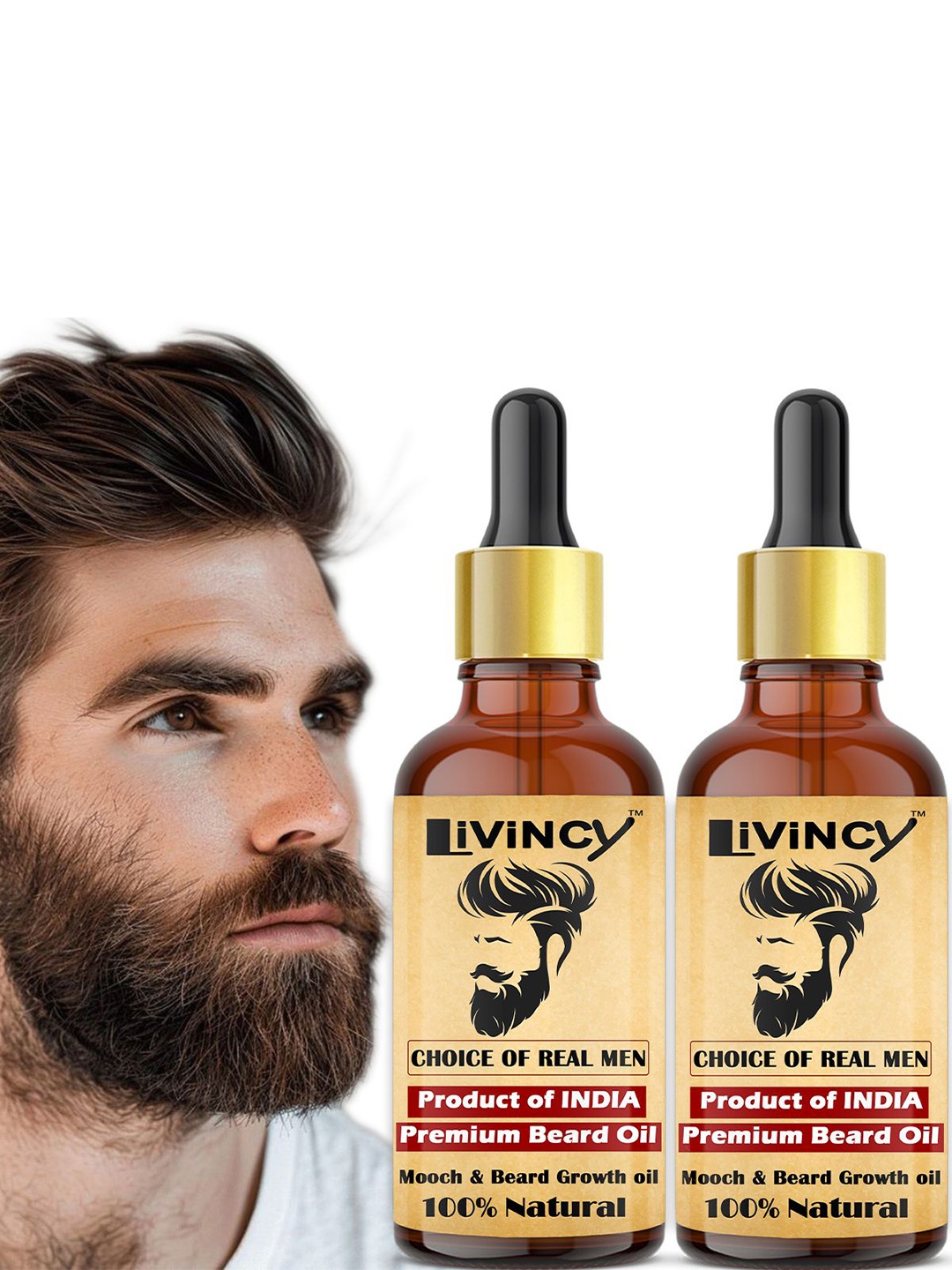 

LIVINCY Set Of 2 Nourishing Fast & Growth Boosting Beard Growth Oil - 30 ml Each, Transparent