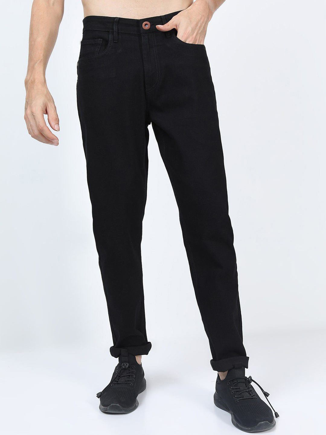 

INDIROCKS Men Mid-Rise Jeans, Black