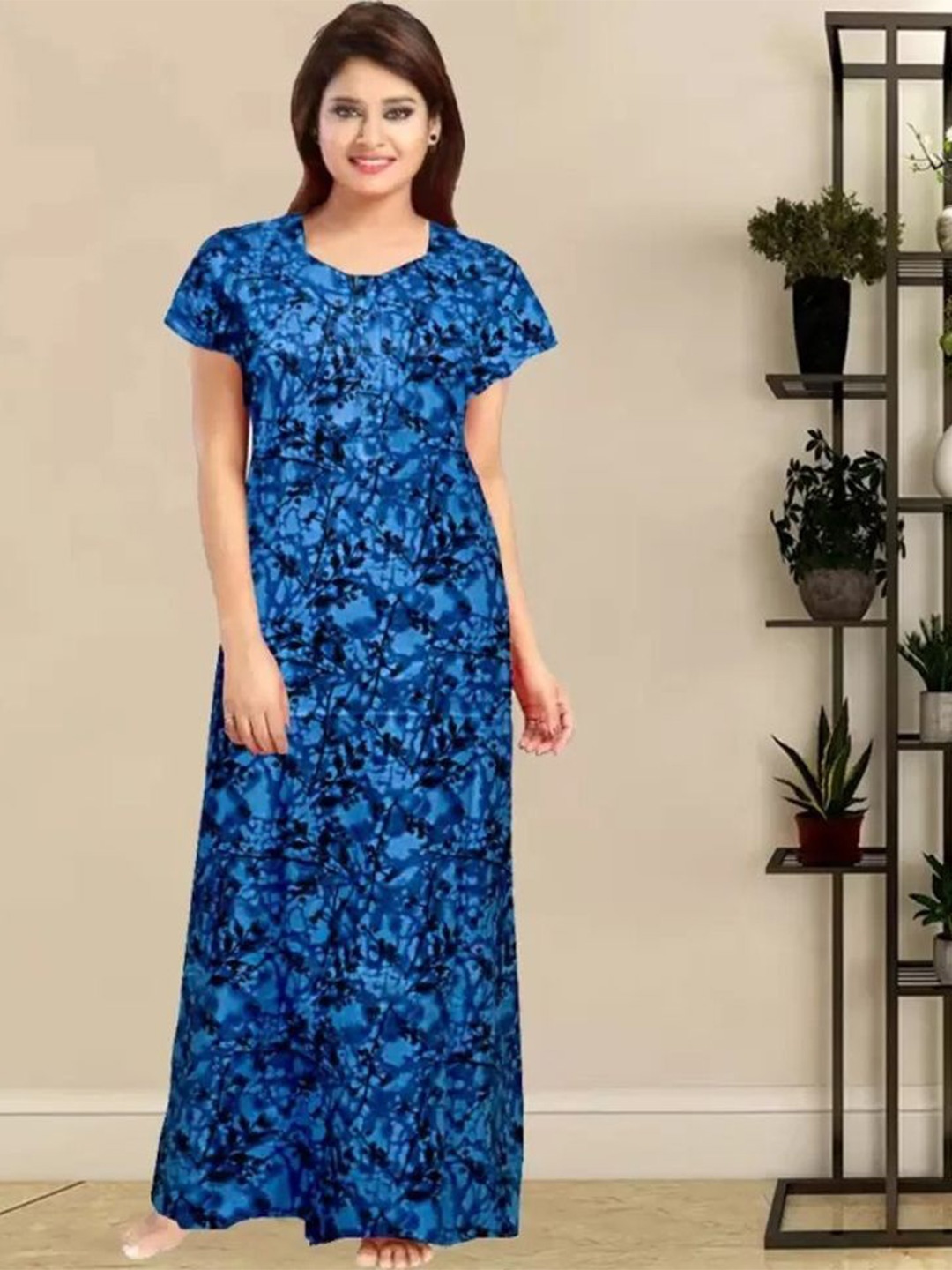 

PR PINK ROYAL Printed Maxi Nightdress, Blue