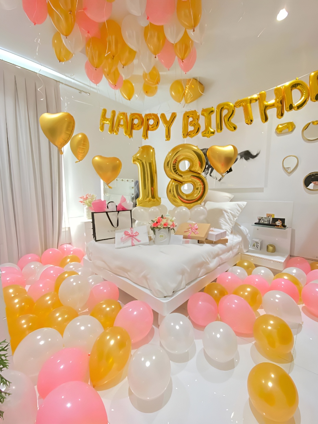 

Special You 69 Pcs White & Yellow Balloons & Banner Festive Decor