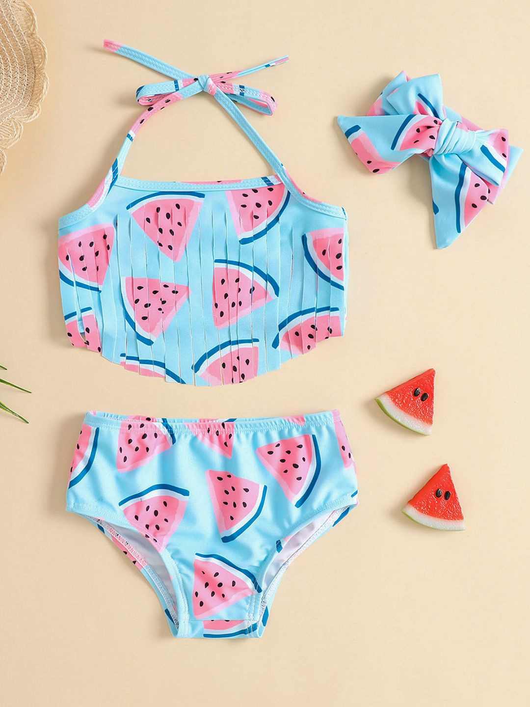 

YK Girls Printed Swimset, Blue