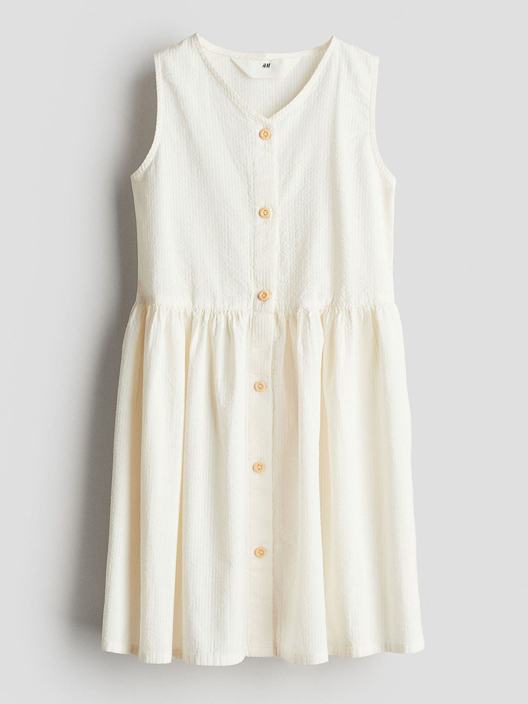 

H&M Girl V-Neck Sleeveless Knee Length Dress, White