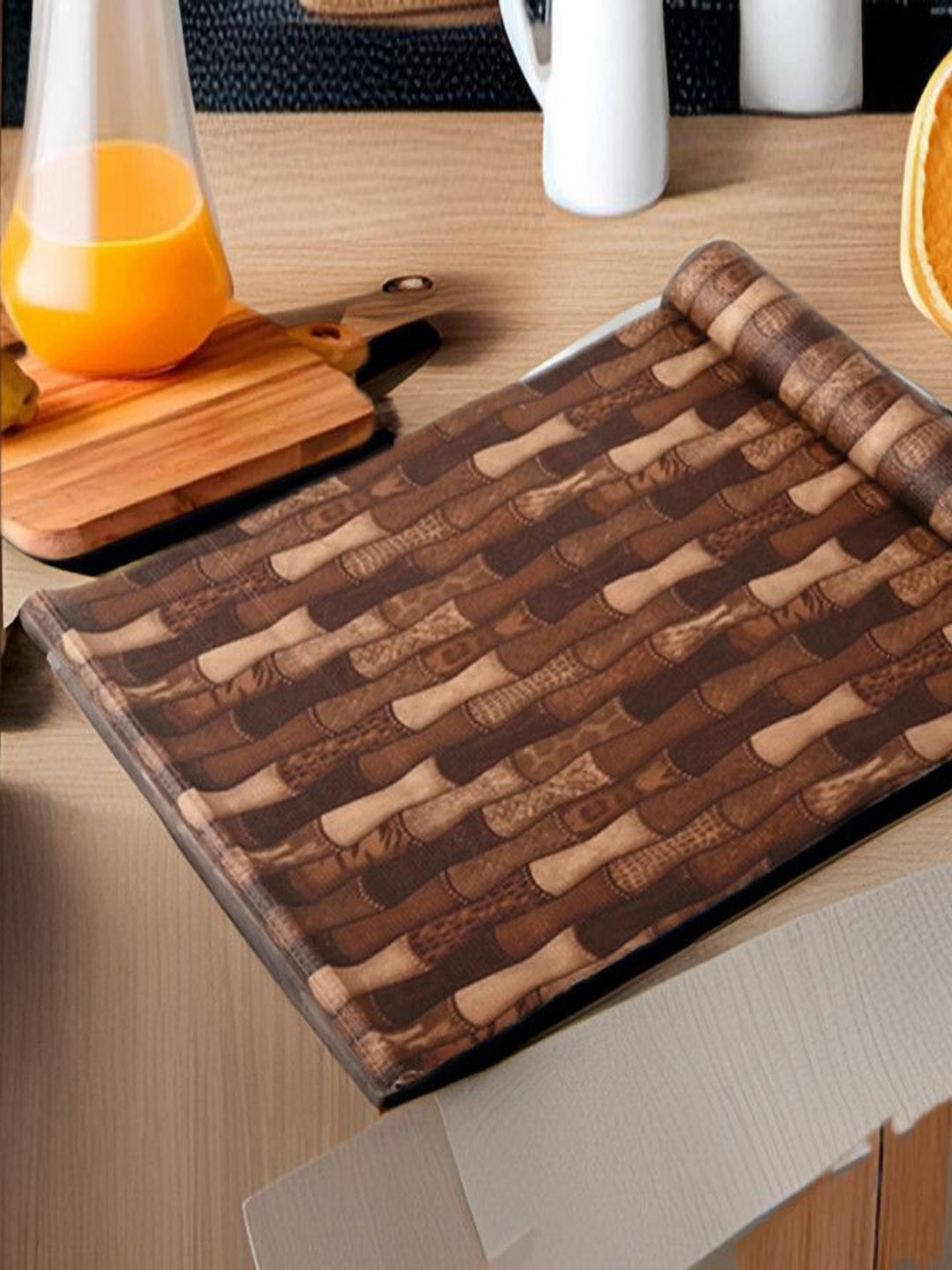 

REVEXO Beige & Brown Printed Water-Resistant Shelf Liner
