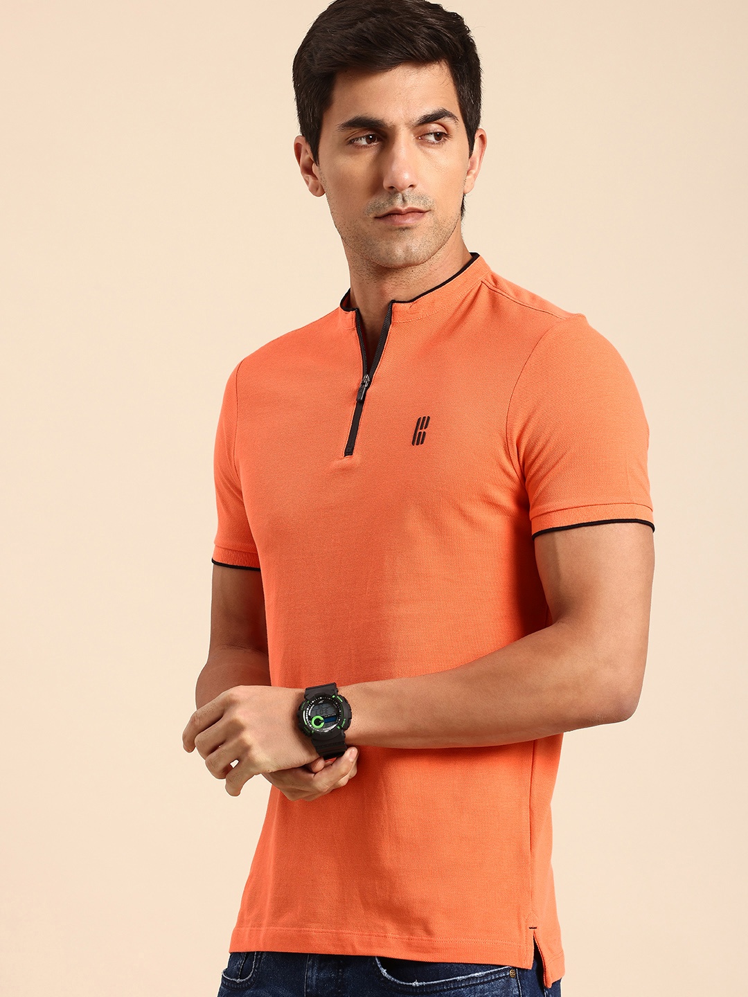 

Being Human Solid Pure Cotton T-shirt, Orange