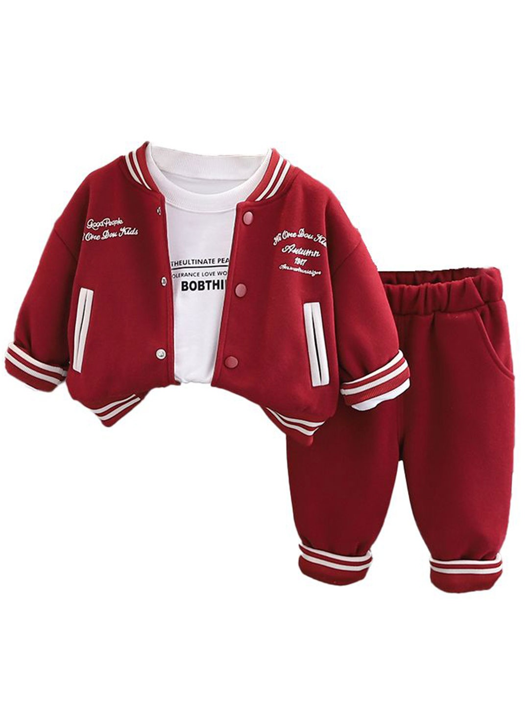 

StyleCast x Revolte Boys Printed Round Neck T-shirt with Trousers, Red