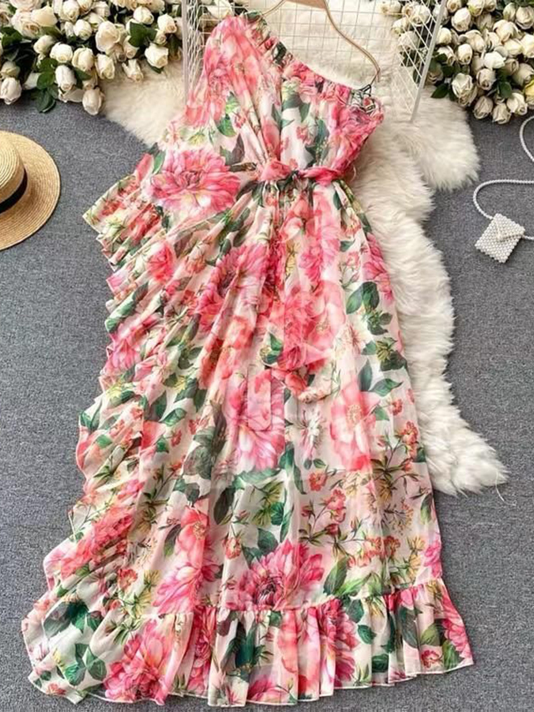 

Alamode By Akanksha Women Multi Botai Floral Maxi Dress, Pink