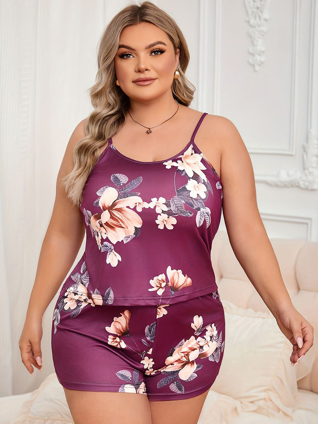 

Xivir Women Printed Night suit, Purple