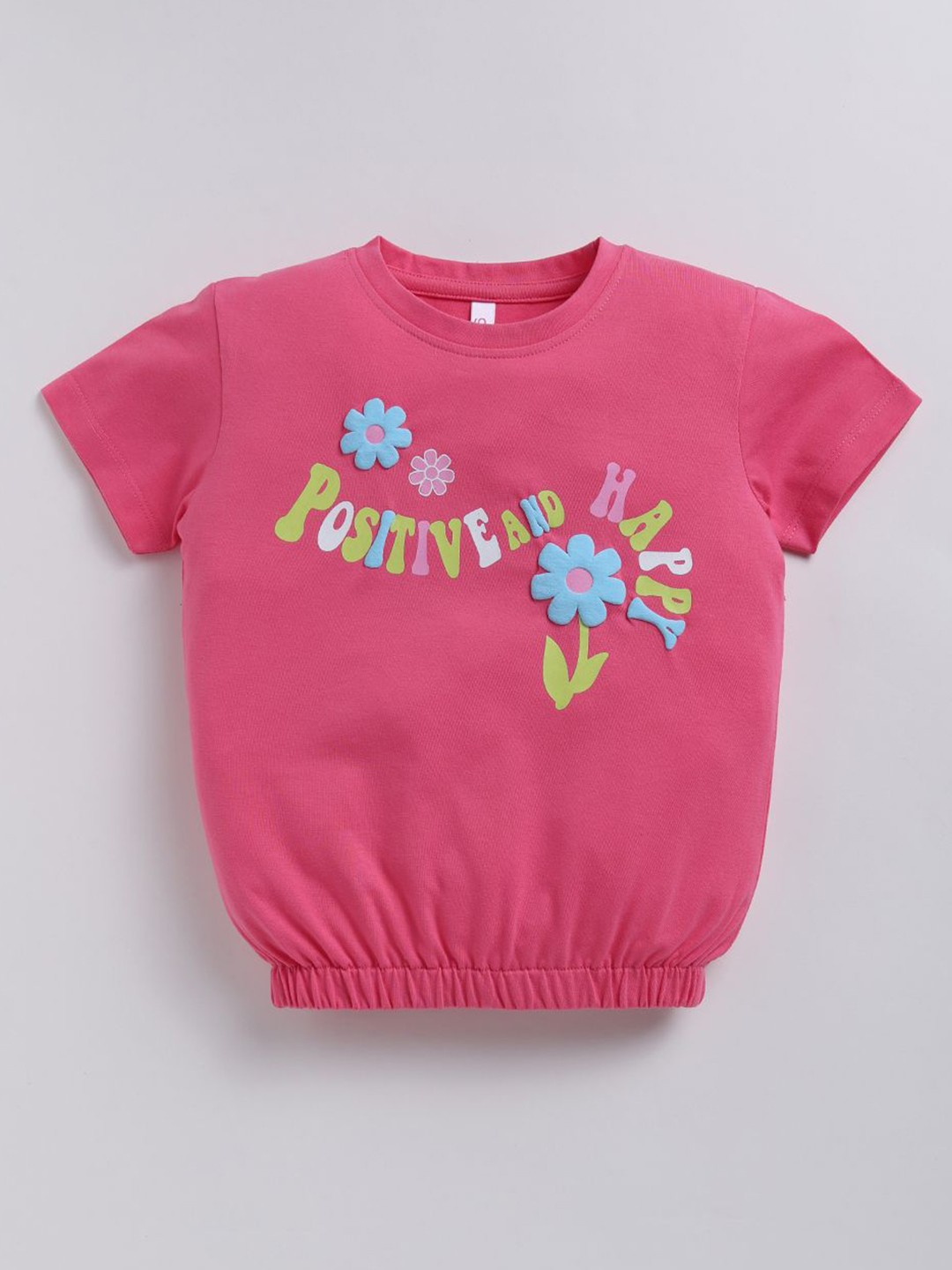 

Ginie Girls Printed Round Neck Top, Pink