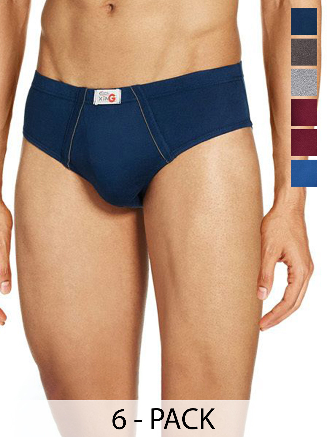 

Rupa Pack Of 6 Assorted Pure Cotton Basic Briefs - Frontline-Xing-Brief-IE-6--80