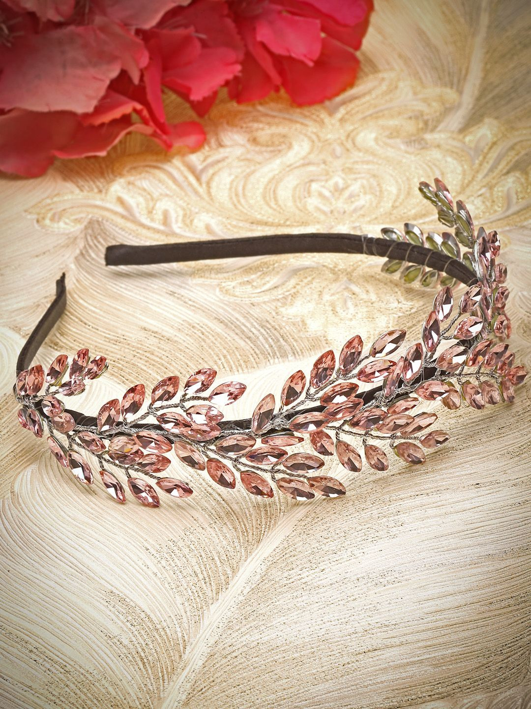 

VOGUE HAIR ACCESSORIES Women's Stone Studded Hairband, Pink