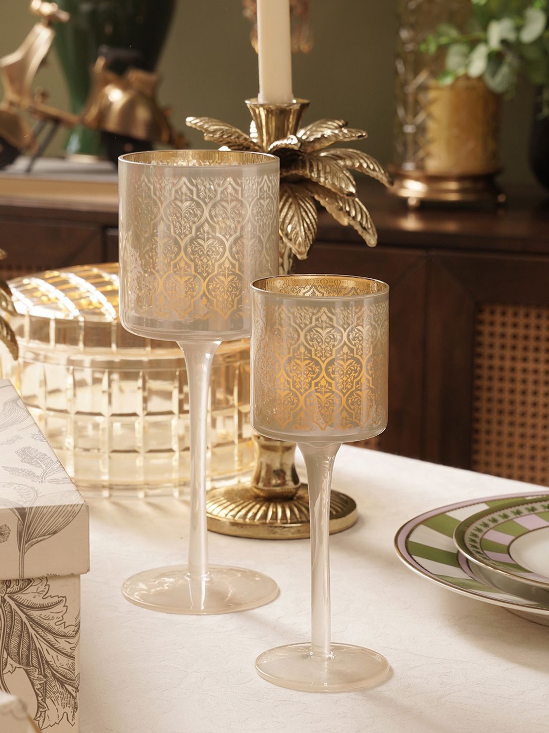 

Pure Home and Living Cream-Coloured Candle Holder