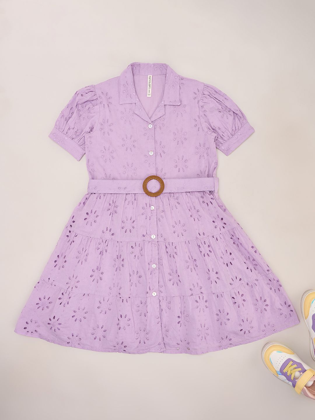 

Pantaloons Junior Girls Cotton Floral Printed Fit & Flare Dress, Lavender