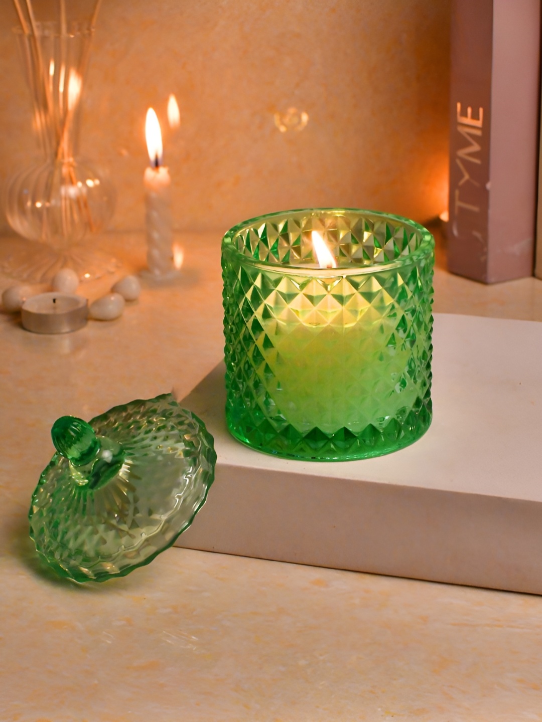 

Myntra Elegant Homes Green 1 pieces Jar Candle