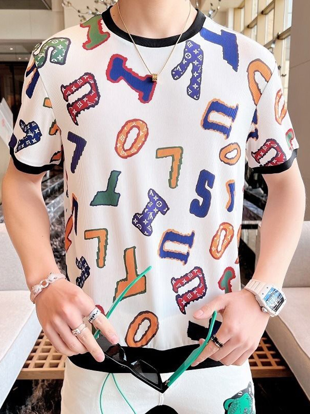 

FABRIPPLE Men Typography Printed Round Neck T-shirt, White
