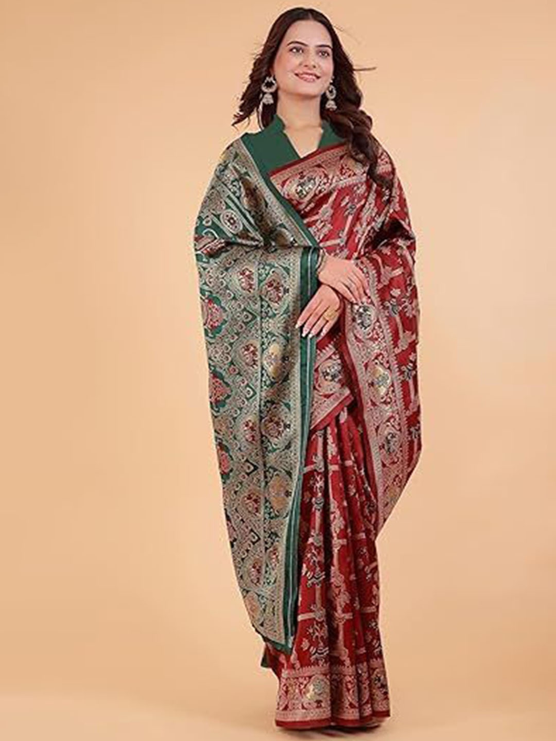 

Suratwala Ethnic Motifs Woven Design Kota Saree, Maroon