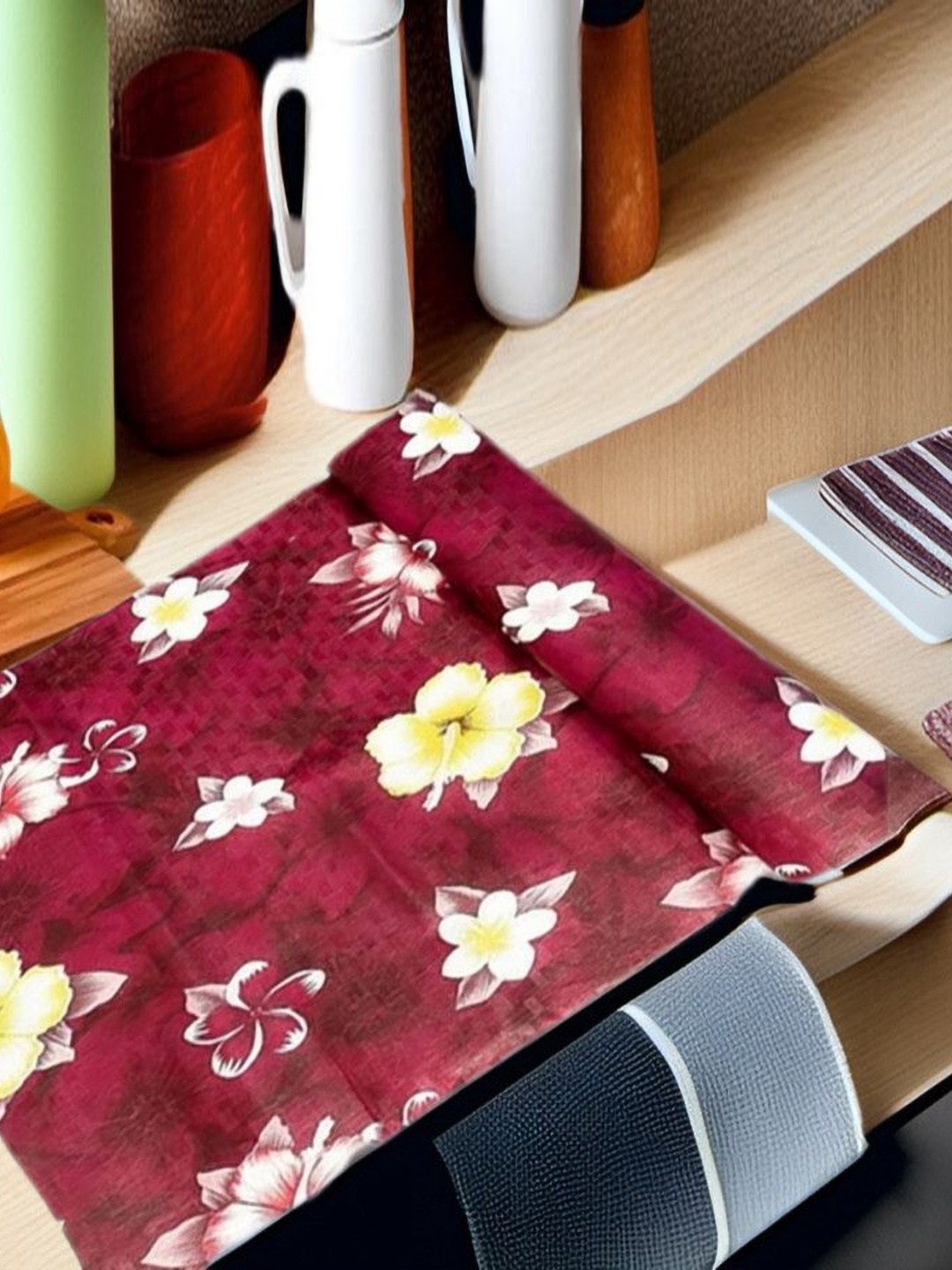 

REVEXO Pink & Yellow Printed Water-Resistant Shelf Liner
