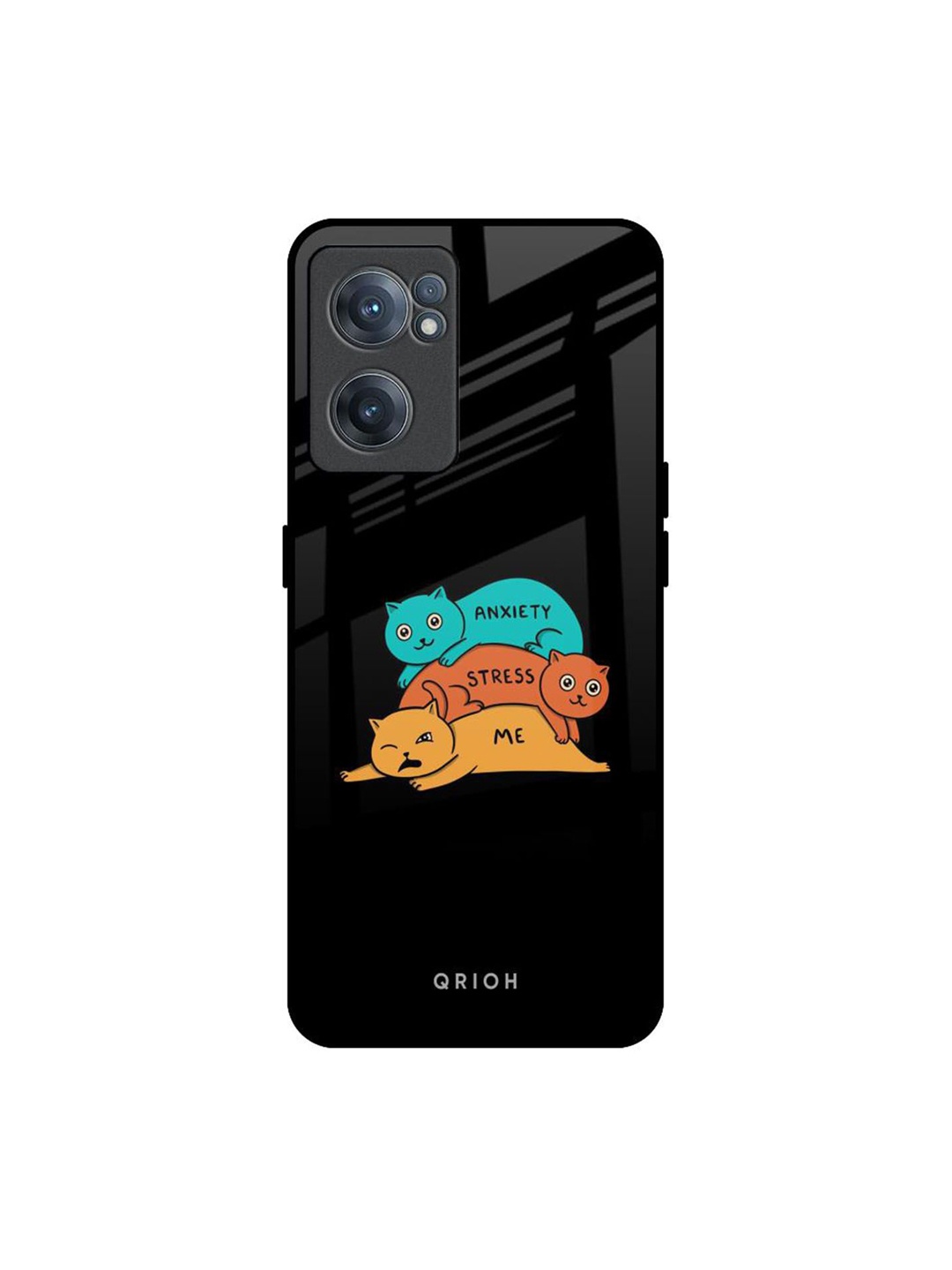 

QRIOH Anxiety Stress Real Printed OnePlus Nord CE 2 Back Case, Black