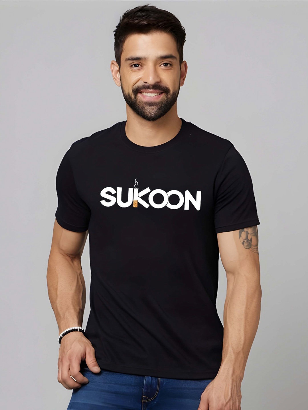 

SZN Men Drop-Shoulder Sleeves T-shirt, Black