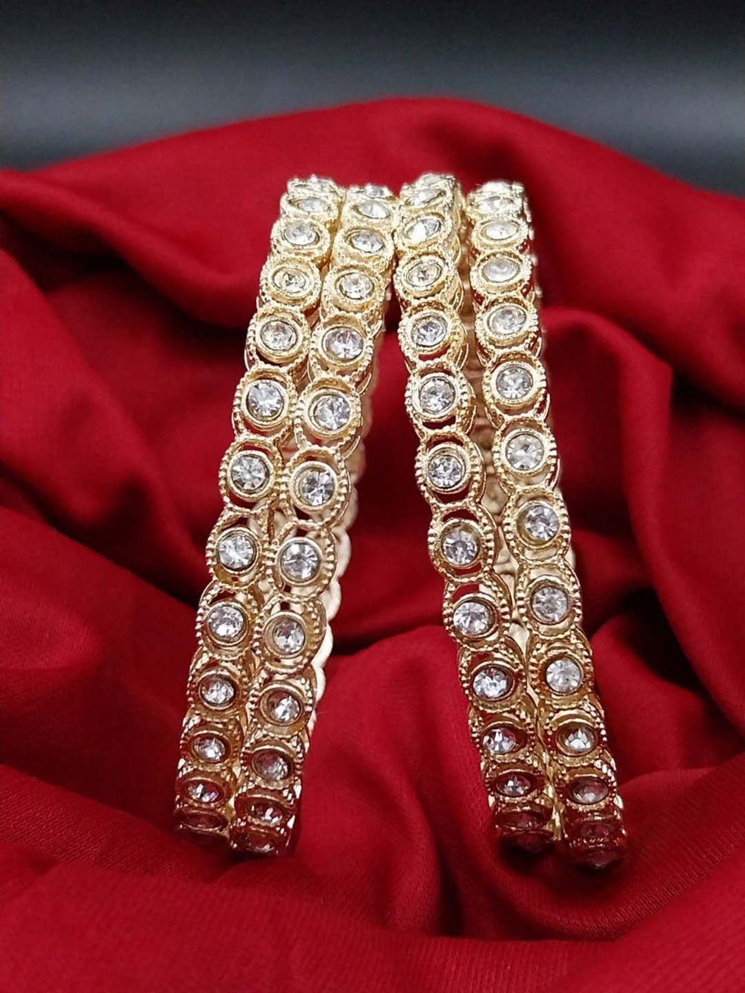 

Anouk Set Of 2 Gold-Plated Kundan-Studded Bangles