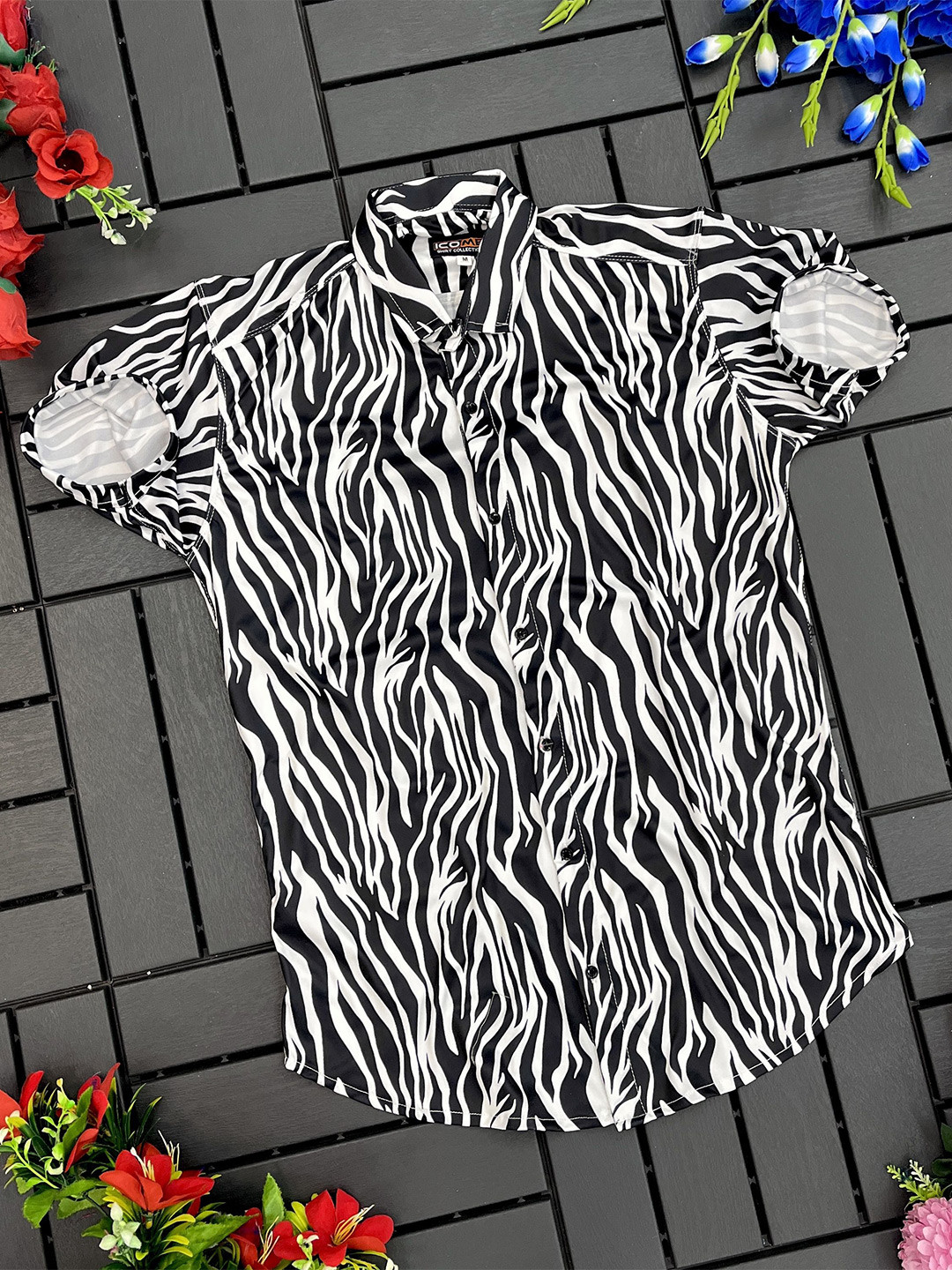 

iCome Men Micro Checks Opaque Printed Casual Shirt, Black
